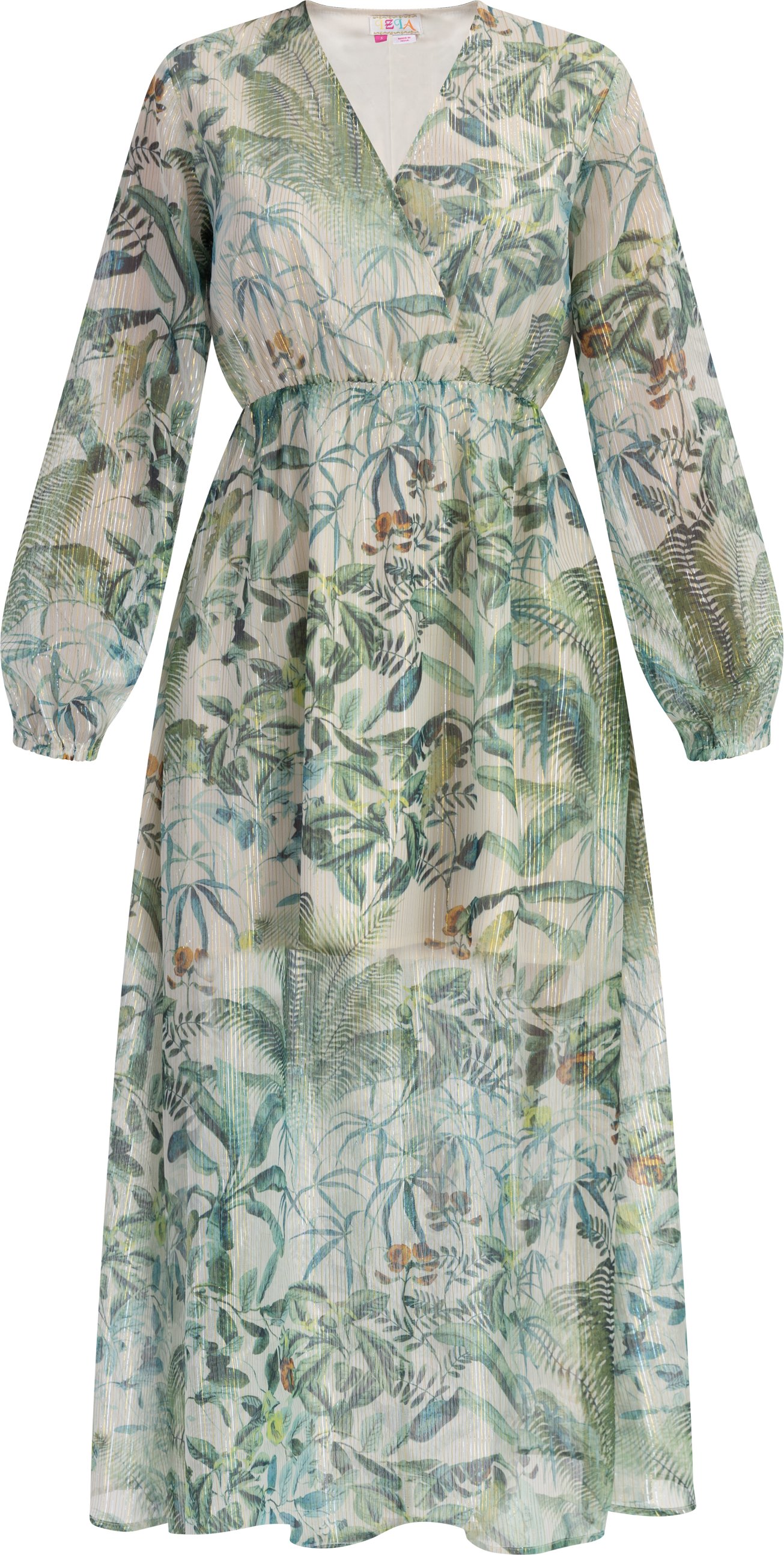 IZIA Maxi Langarmkleid Damen Dschungel Druck