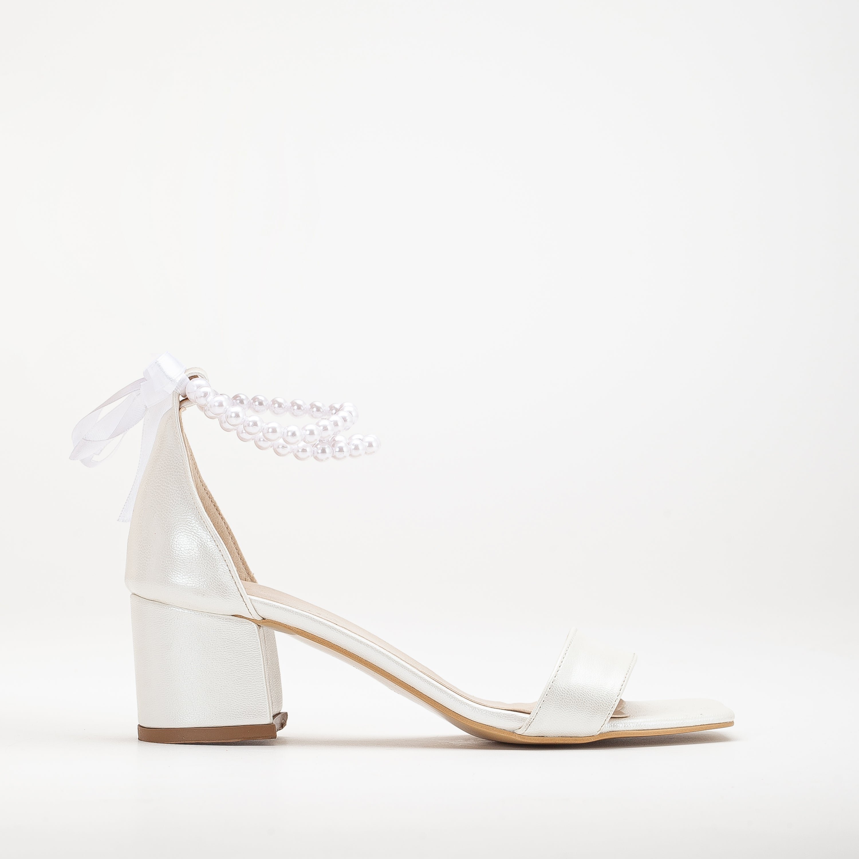 Illy Niedrig Block Absatz Sandalen with Pearls