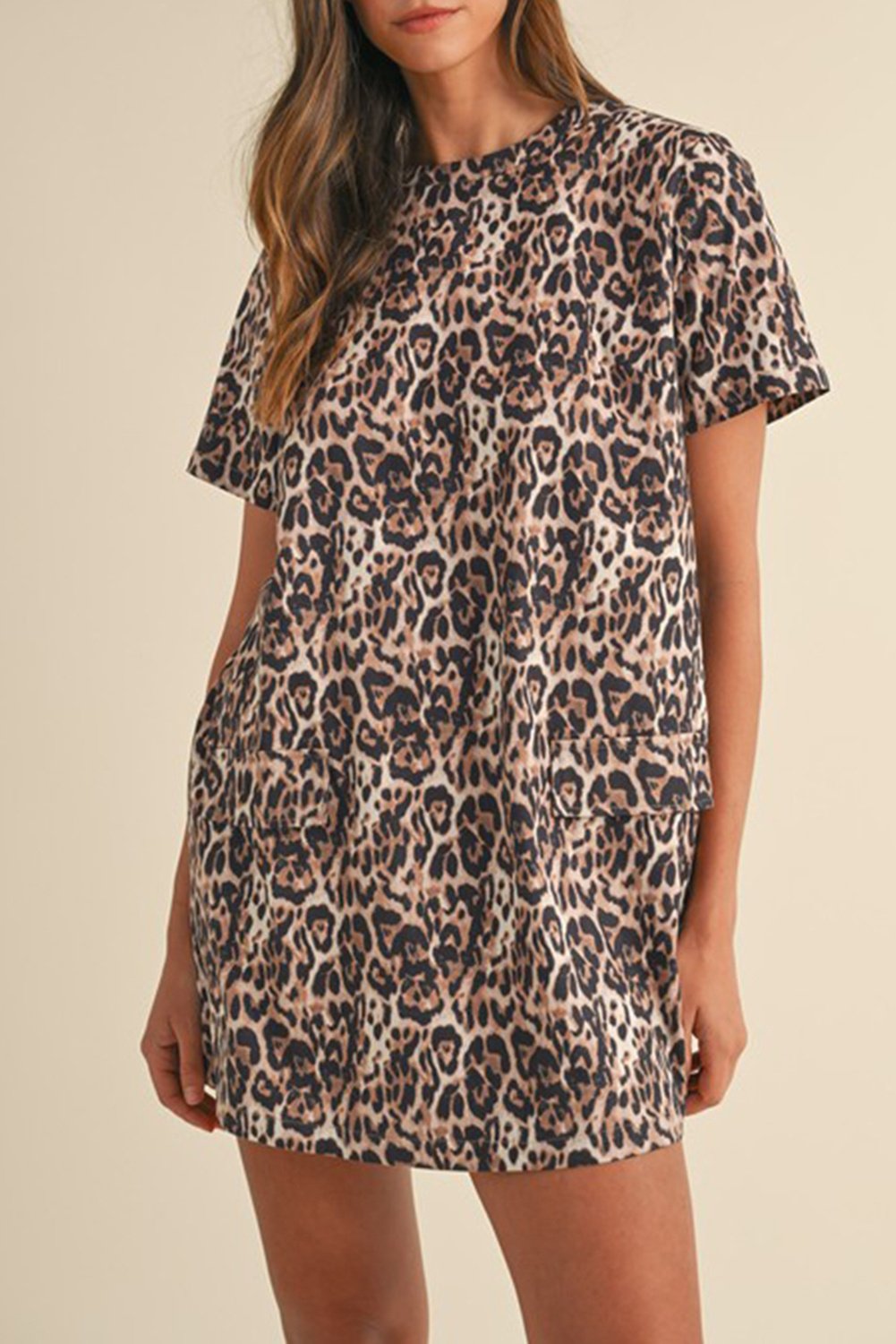 Leopardenmuster Mini-Kleid