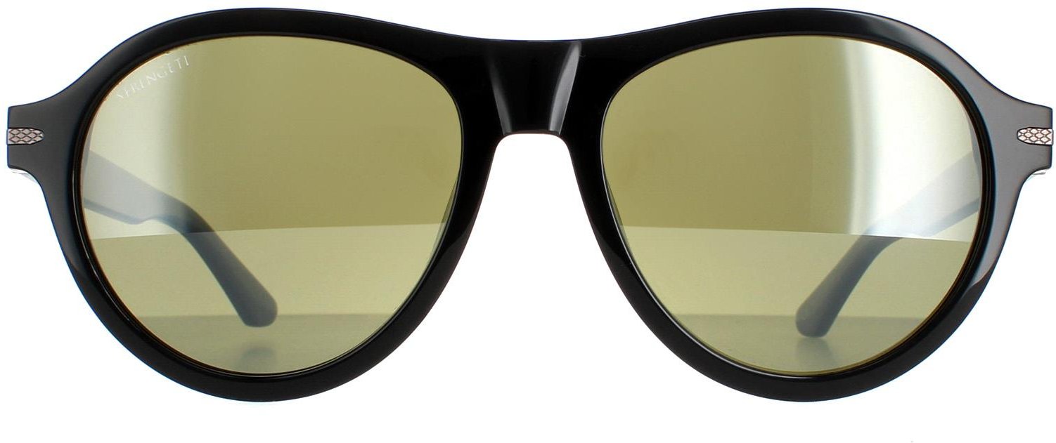 Serengeti Runde Herren Matt Schwarz Mineral Polarisiert Grün 555nm Danby