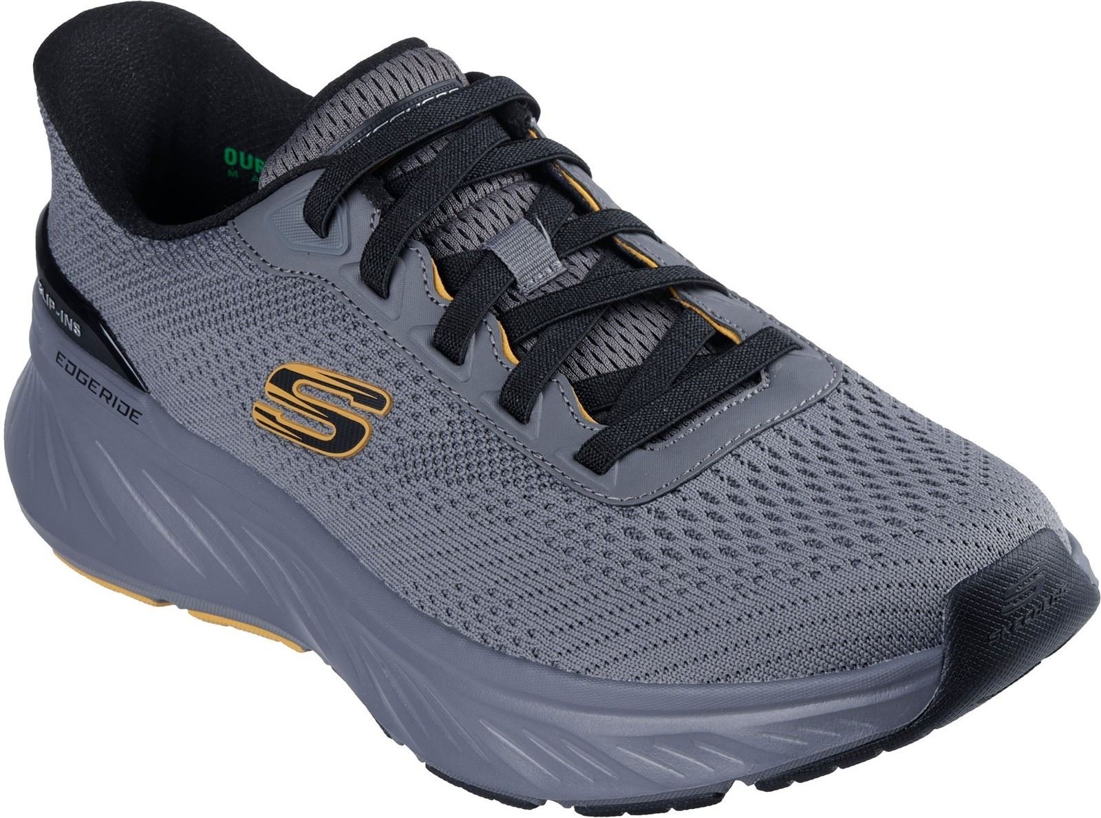Thumbnail - Skechers Edgeride Textile Herren Sneaker In Anthrazit/gelb