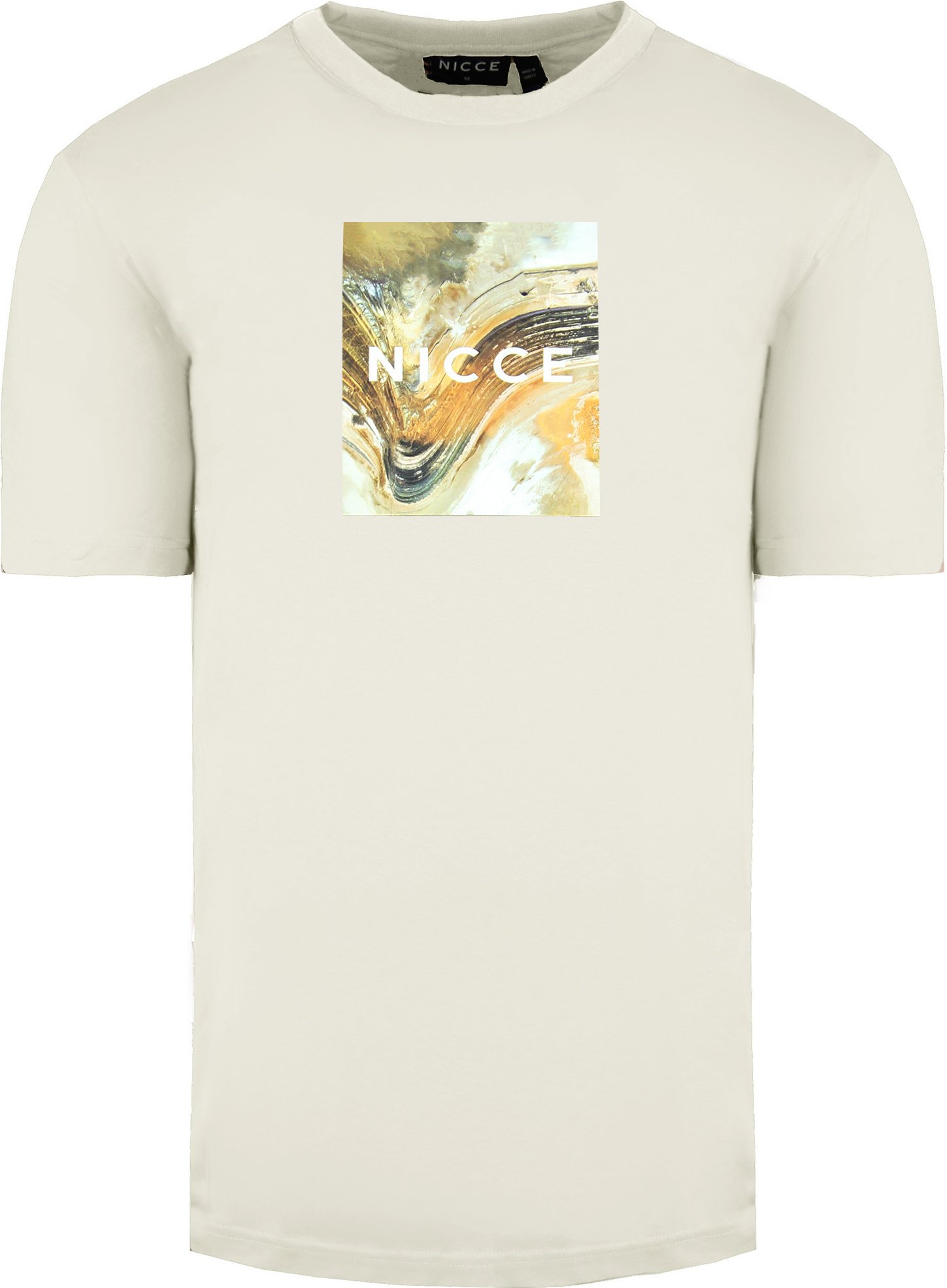 Nicce Round Neck Kurzarm Herrencreme Luftkasten T-Shirt 211 1 09 12 0343