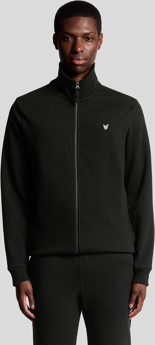 Lyle & Scott – Diagonal gewebte Trainingsjacke – Schwarz