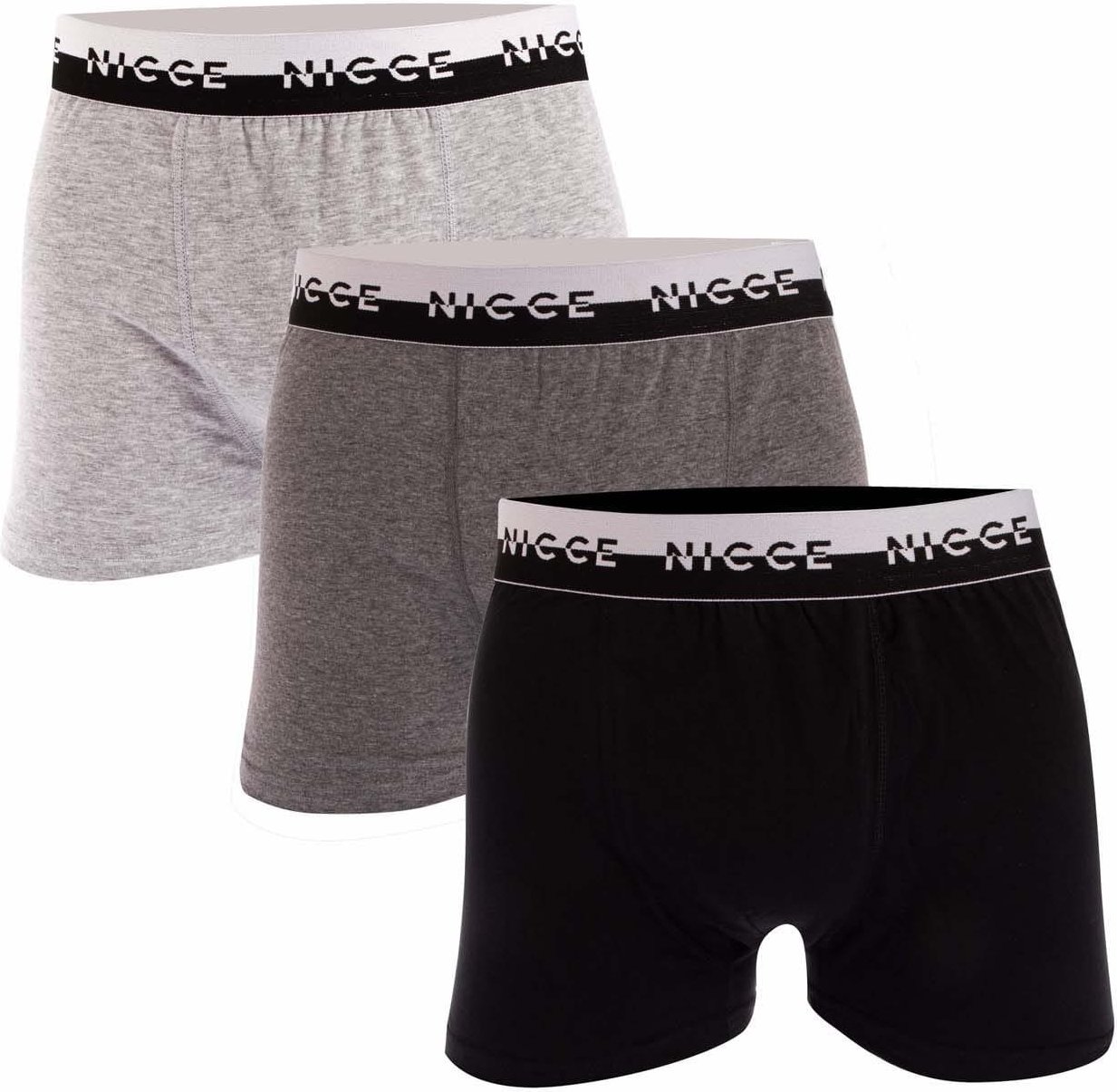 Nicce - "Corgan" Boxershorts für Herren(3er-Pack) (Schwarz/Grau/Weiß)