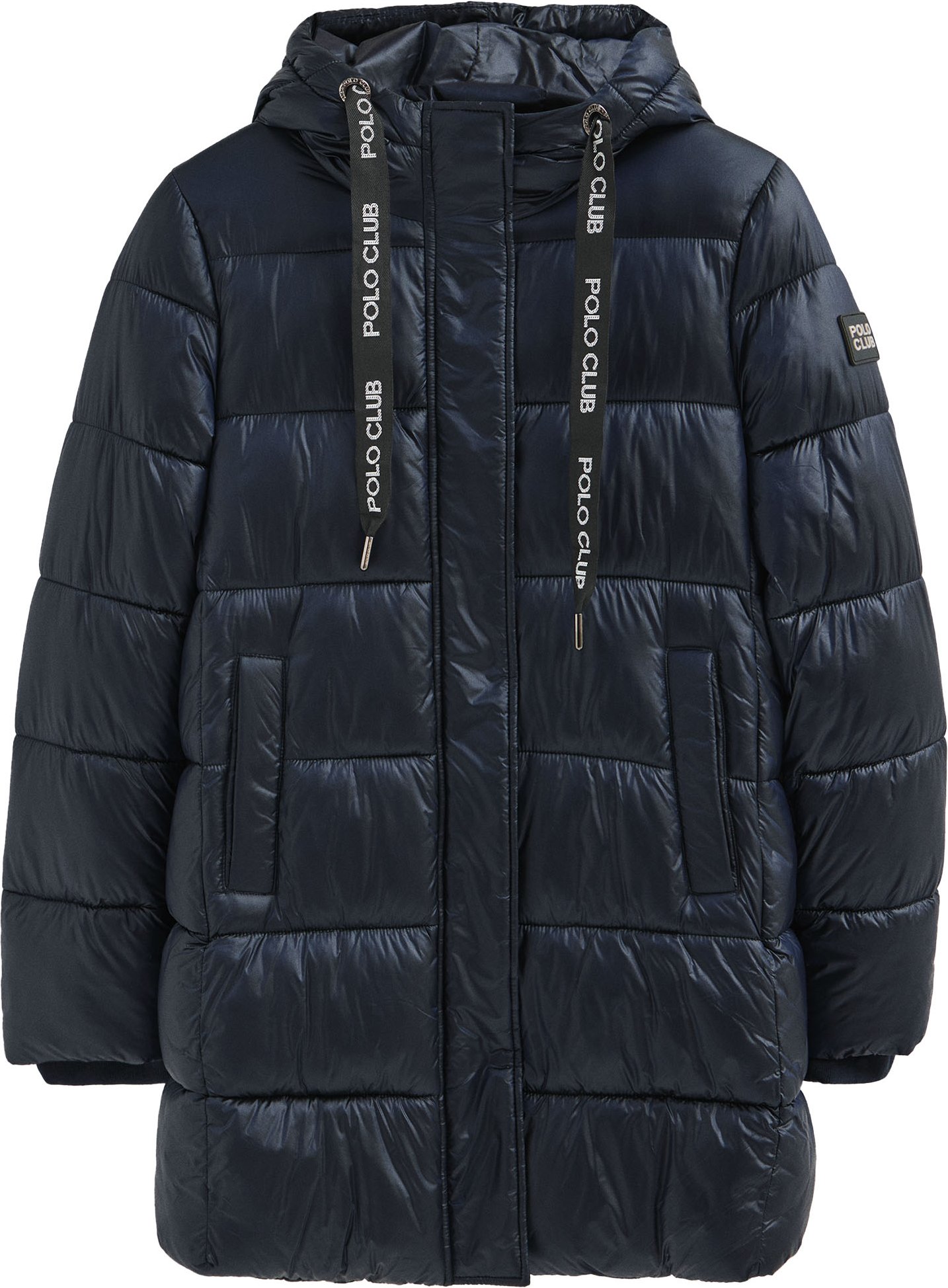 Mantel Silvon blau mit Polo Club-Logo