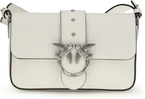 PINKO Weiße Kalbsleder Bos Taurus Umhängetasche