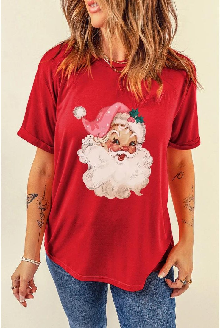 Damen Santa Rundhals Kurzarm T-Shirt