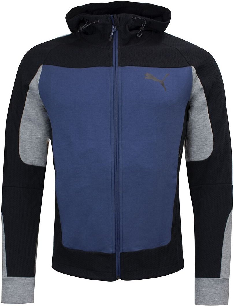 Thumbnail - Puma Langarm Zip Up Blue Black Herren mit Kapuze -Track Jacke 582725 43