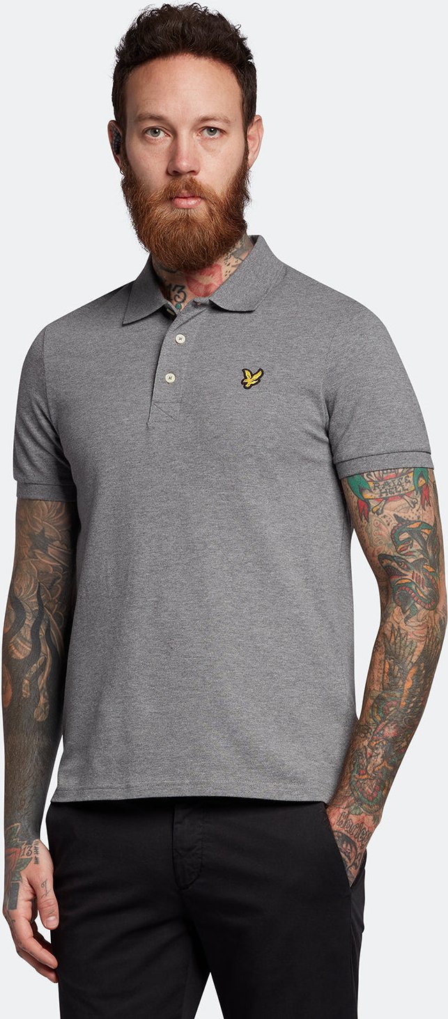 Lyle & Scott Einfarbiges Polohemd in Grau