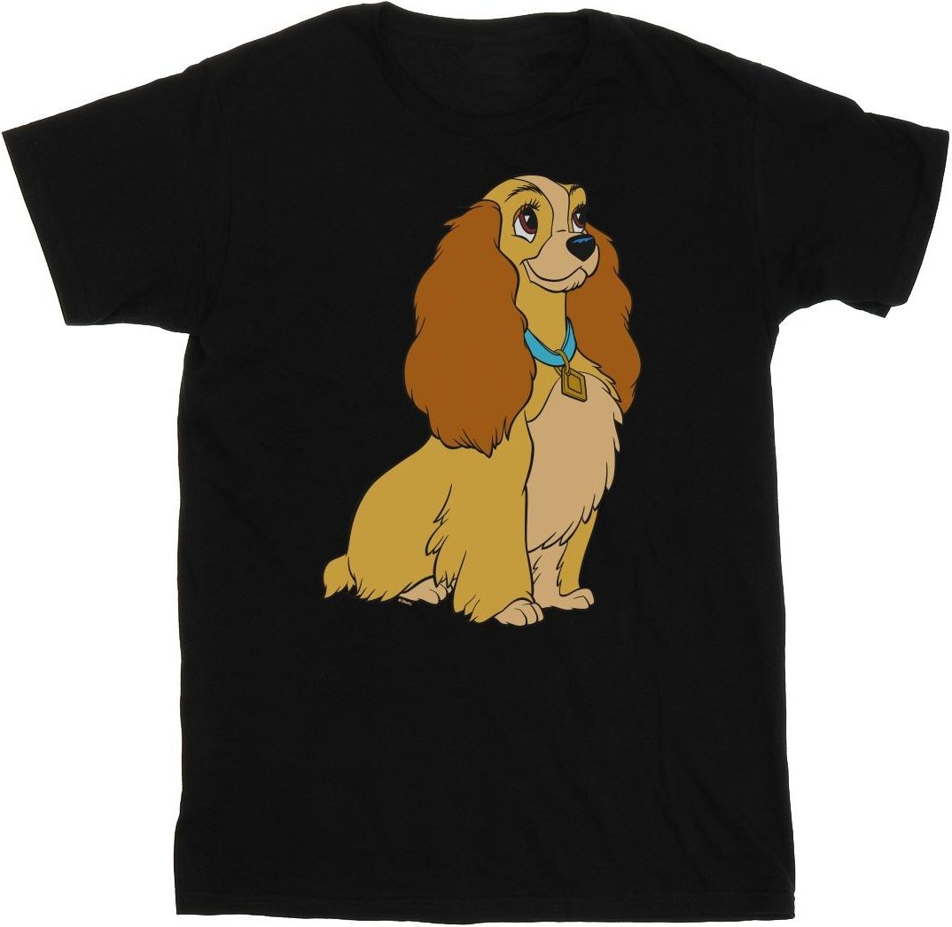Disney - "Lady And The Tramp Lady Spaghetti Heart" T-Shirt für Mädchen (Schwarz)