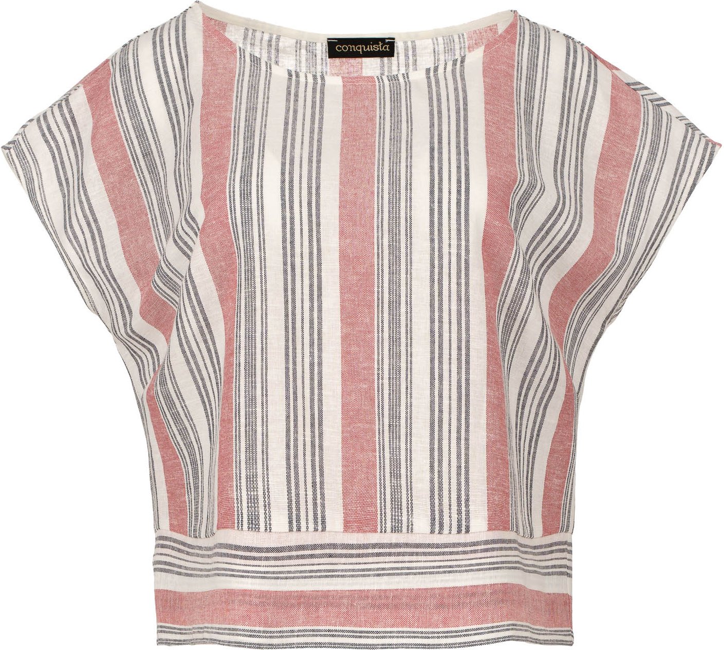 Koralle Gestreiftes Leinen-Top