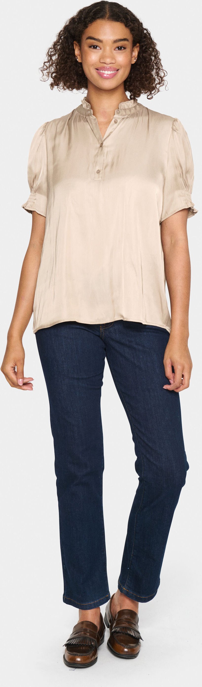 Langarm - Hemd Gerade Passform Dune sand