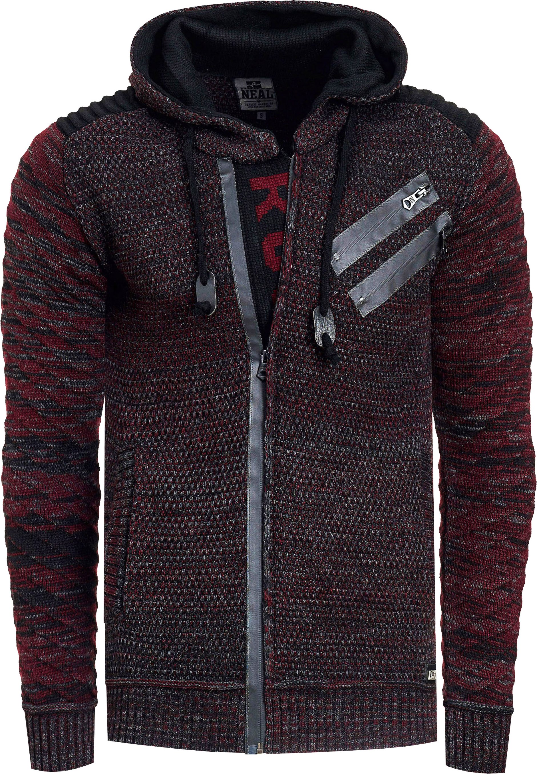 Thumbnail - Full Zip Grobstrick Kapuzen-Strick-Jacke