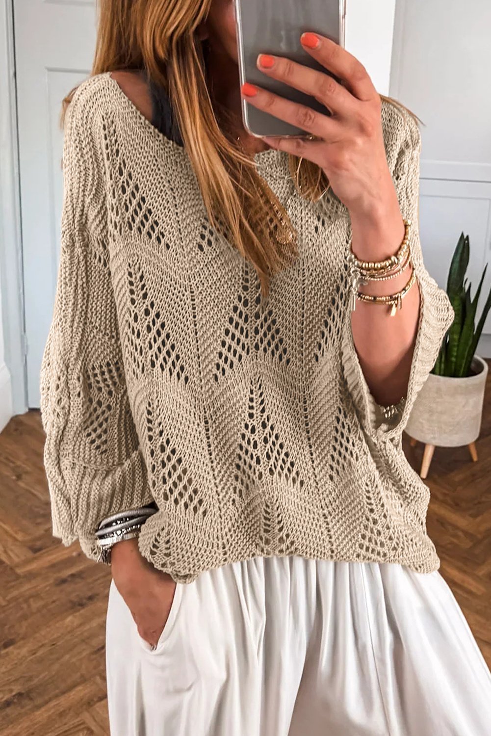 Gestickter Strickpullover