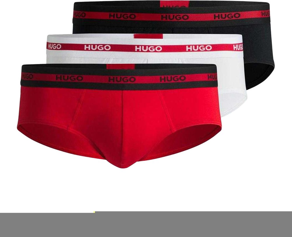 Hugo - Slips für Herren, Low Rise (4er-Pack) (Rot/Schwarz/Weiß)