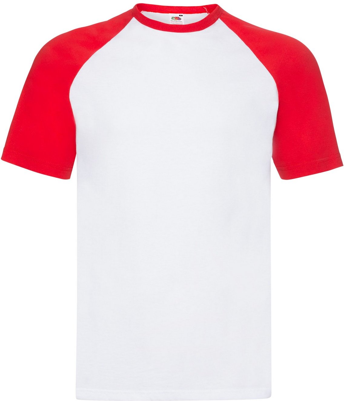 Fruit of the Loom - T-Shirt für Herren/Damen Unisex - Baseball (Weiß/Rot)