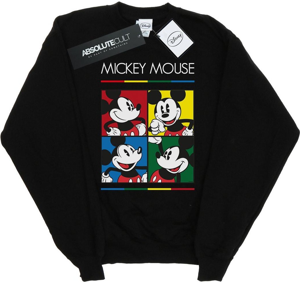 Disney - "Mickey Mouse Square Colour" Sweatshirt für Damen (Schwarz)