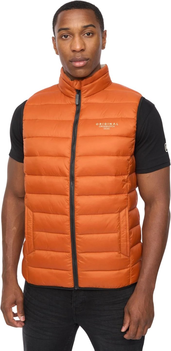 Crosshatch - "Gattering MVE" Weste für Herren, Gesteppt (Orange)