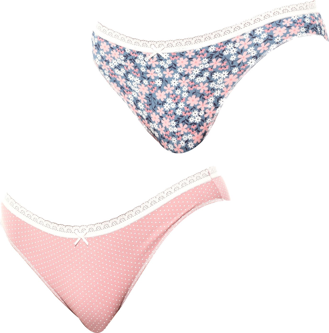 Packung x 2 Damen-Mini-Coquettes-Baumwollhöschen JPB4