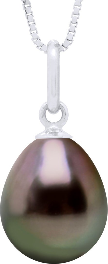 Anhänger Gelenkfaden Weißgold 375 und echte Tahiti-Zuchtperle Birne 9-10 mm