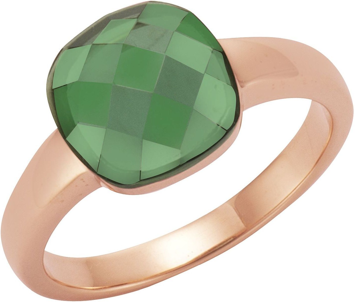 Jamelli Ring 925 Silber Quarz grün (beh.)