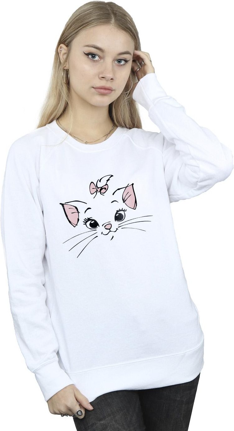 Disney - "Classics Marie Face Pocket" Sweatshirt für Damen (Weiß)