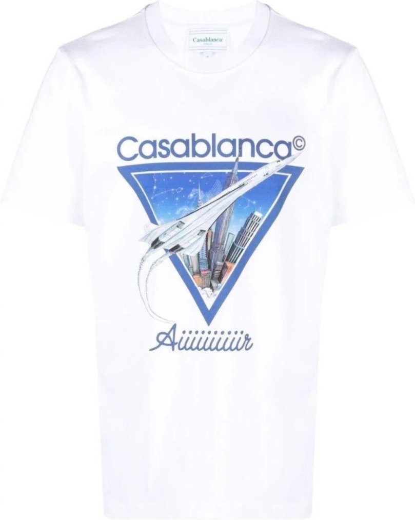 Casablanca Air Concorde Design Weißes T-Shirt