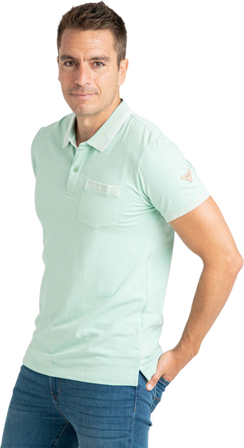 Herren Polo Shirt mit kurzen Ärmeln, Tasche und kontrastierenden Details PRI2632