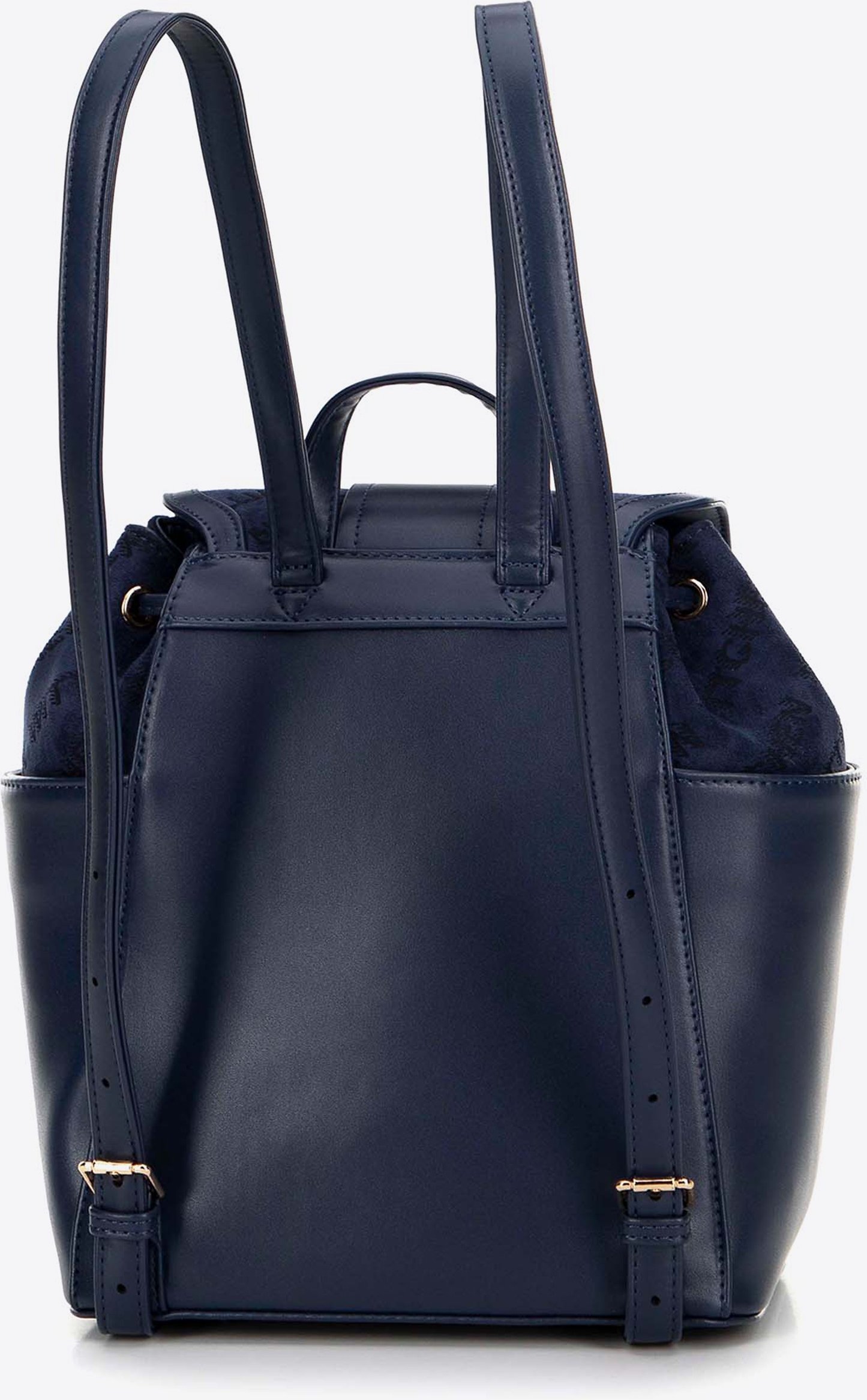 Wittchen Damenrucksack aus Kunstleder mit Stoffeinsatz, marineblau