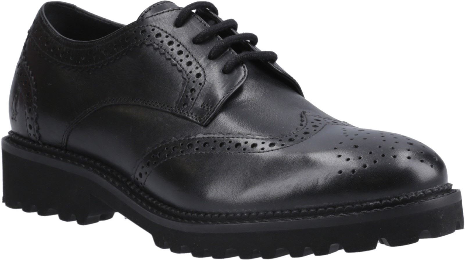 Hush Puppies Gabi Lace Up Mädchen Brogues Aus Schwarzem Leder