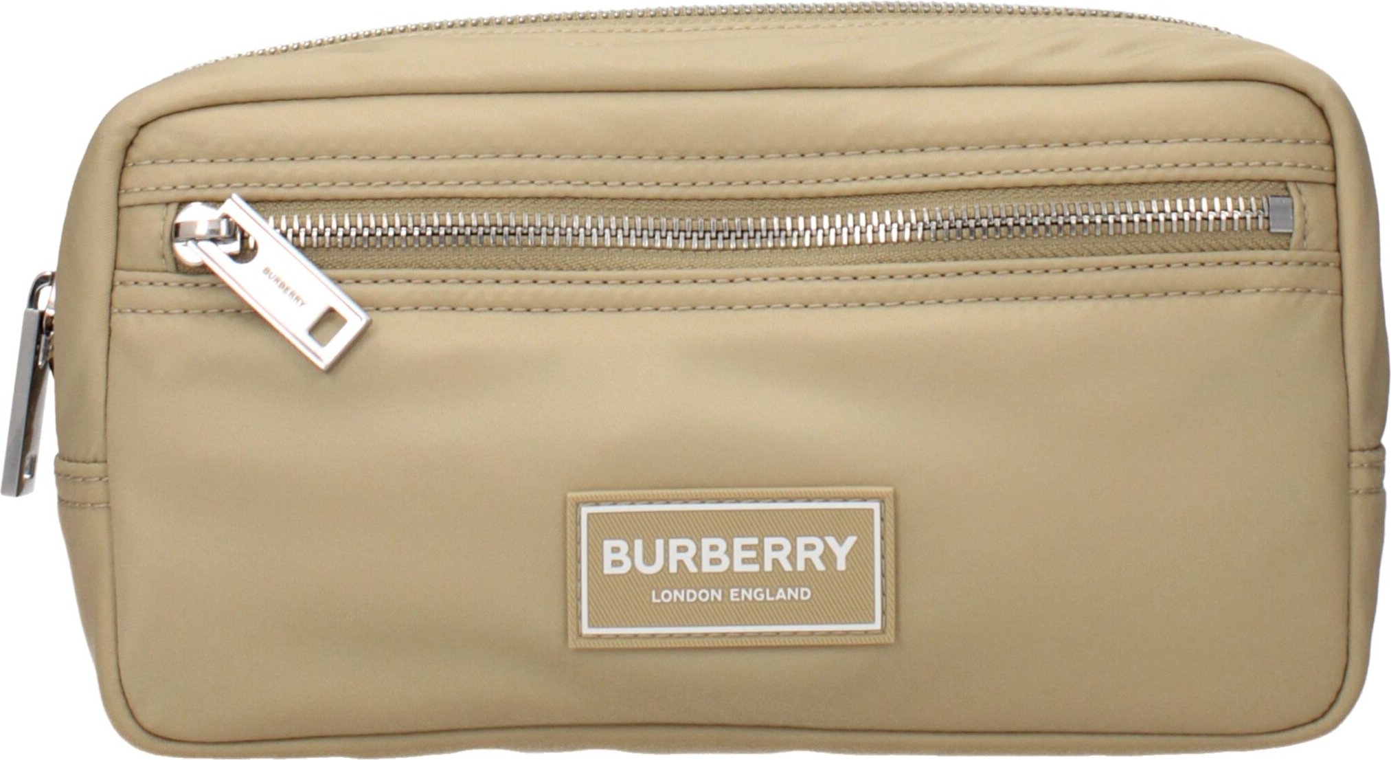 Beige Nylon Clutch-Tasche