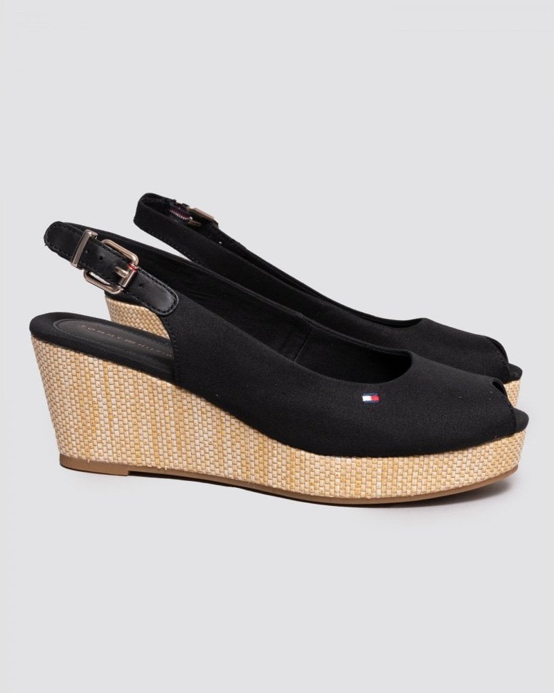Shoppen Sie Nach Tommy Hilfiger Slingback Damen Keilabsatz In Schwarz