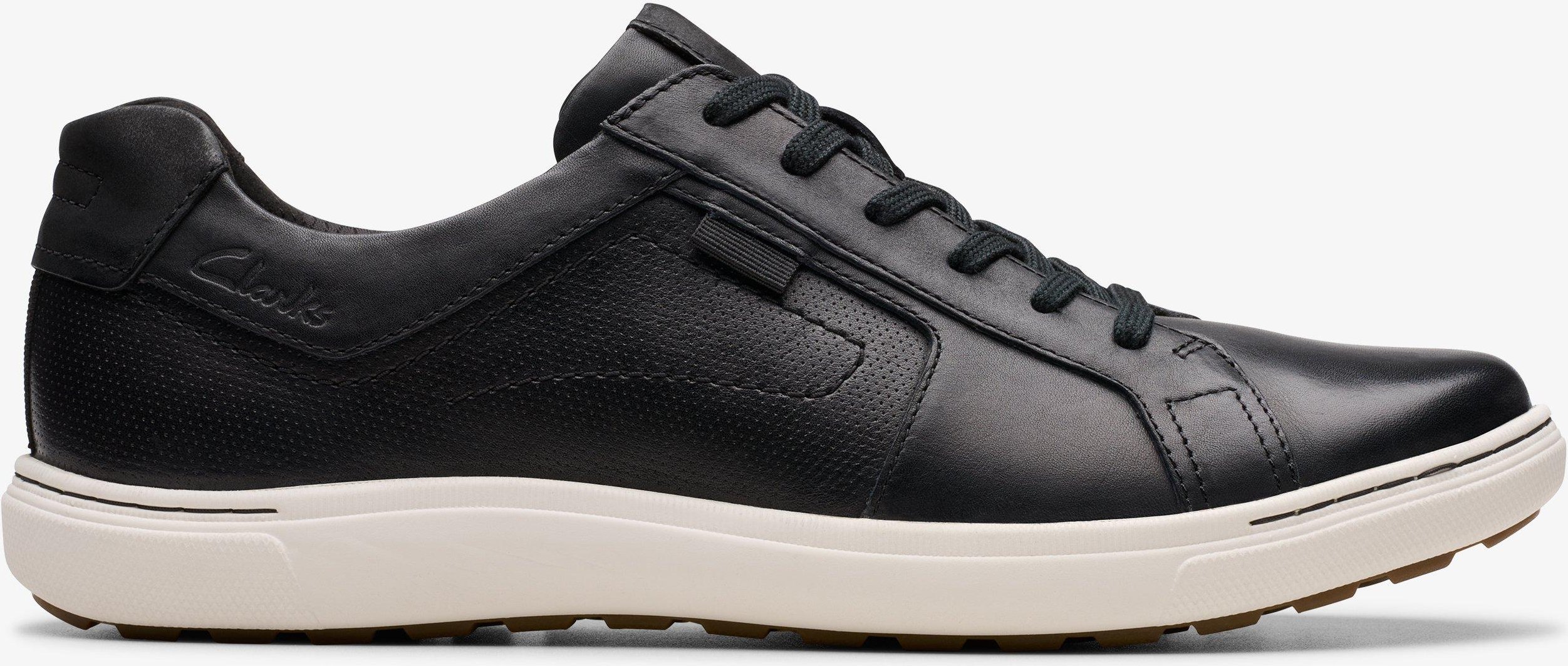 Mapstone Lace Black Leather Sneakers