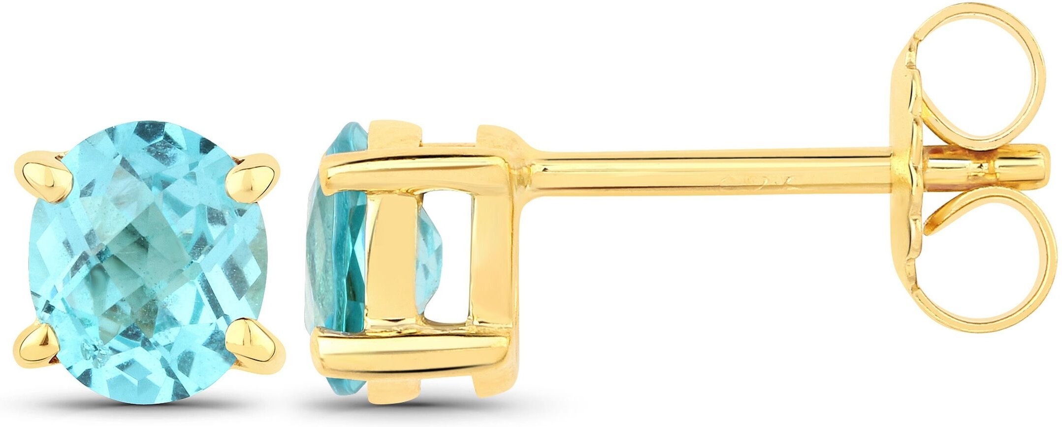 Vira Jewels Ohrstecker 925-Sterling Silber vergoldet Glänzend Apatit blau