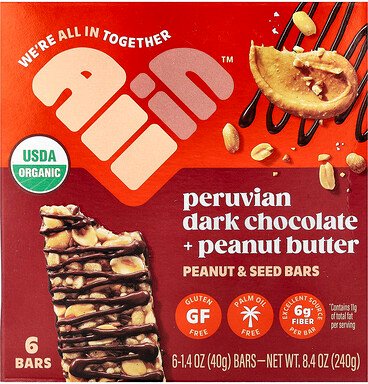 All In, Peanut & Seed Bars, Erdnuss- und Samenriegel, peruanische dunkle Schokolade + Erdnussbutter, 6 Riegel, je 40 g (...