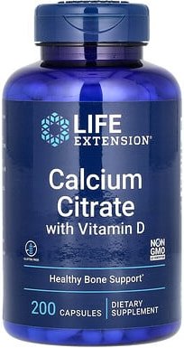 Life Extension, Calciumcitrat mit Vitamin D, 200 Kapseln