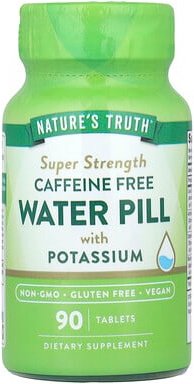 Nature's Truth, Water Pill with Potassium, Wasserpille mit Kalium, koffeinfrei, 90 Tabletten