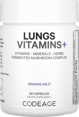 Codeage, Lungs, Vitamins +, Vitaminpräparat für die Atemwege und Lunge, 90 Kapseln