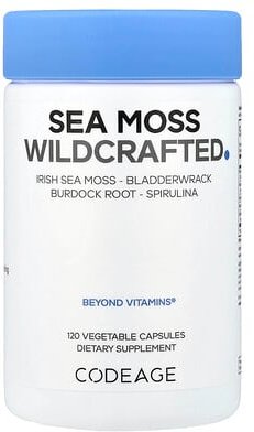 Codeage, Sea Moss, Seemoos, wild gesammelt, 120 pflanzliche Kapseln