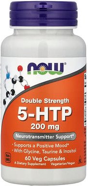 NOW Foods, 5-HTP mit Glycin, Taurin und Inosit, 60 pflanzliche Kapseln