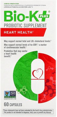 Bio-K+, Probiotic Supplement, Probiotika-Ergänzungsmittel, für die Herzgesundheit, 60 Kapseln