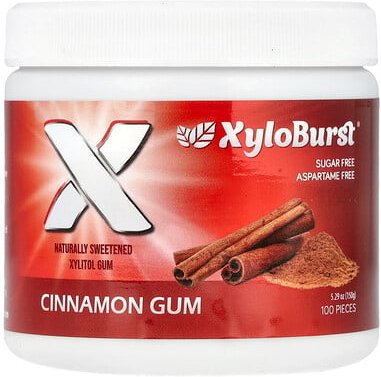 Xyloburst, Xylitol Gum, Xylitolgummi, Zimt, 100 Stück, 150 g (5,29 oz.)