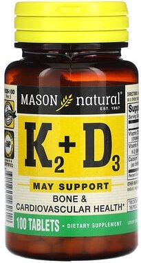 Thumbnail - Mason Natural, Vitamin K2 Plus Vitamin D3, Vitamin K2 plus Vitamin D3, 100 mcg, 100 Tabletten