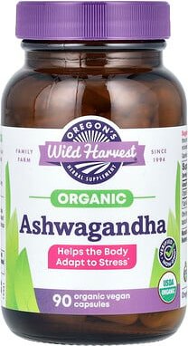 Oregon's Wild Harvest, Organic Ashwagandha, Ashwagandha, 90 vegane Bio-Kapseln (400 mg pro Kapsel)