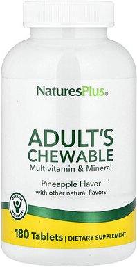 NaturesPlus, Multivitamin- und Mineralstoff-Kautabletten für Erwachsene, Ananas, 180 Tabletten
