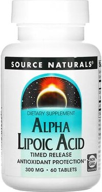 Source Naturals, Alpha Lipoic Acid, Alpha-Liponsäure mit zeitversetzter Freisetzung, 60 Tabletten