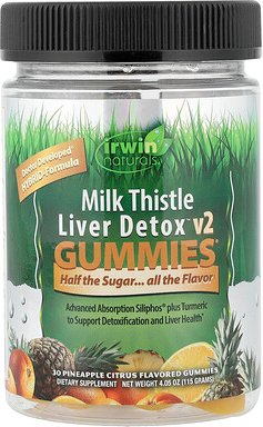 Irwin Naturals, Milk Thistle Liver Detox™ v2 Gummies, Ananas-Zitrus, 30 Fruchtgummis
