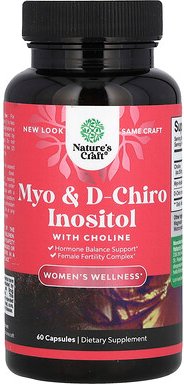 Thumbnail - Nature's Craft, Myo & D-Chiro Inositol With Choline, Inosit mit Cholin, 60 Kapseln