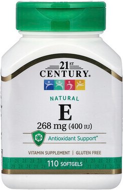 21st Century, Natural Vitamin E, natürliches Vitamin E, 268 mg (400 IU), 110 Weichkapseln