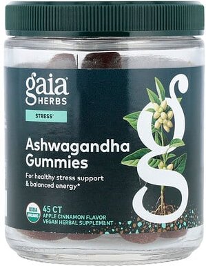 Thumbnail - Gaia Herbs, Ashwagandha Gummies, Ashwagandha-Fruchtgummis, Apfel-Zimt, 45 Fruchtgummis